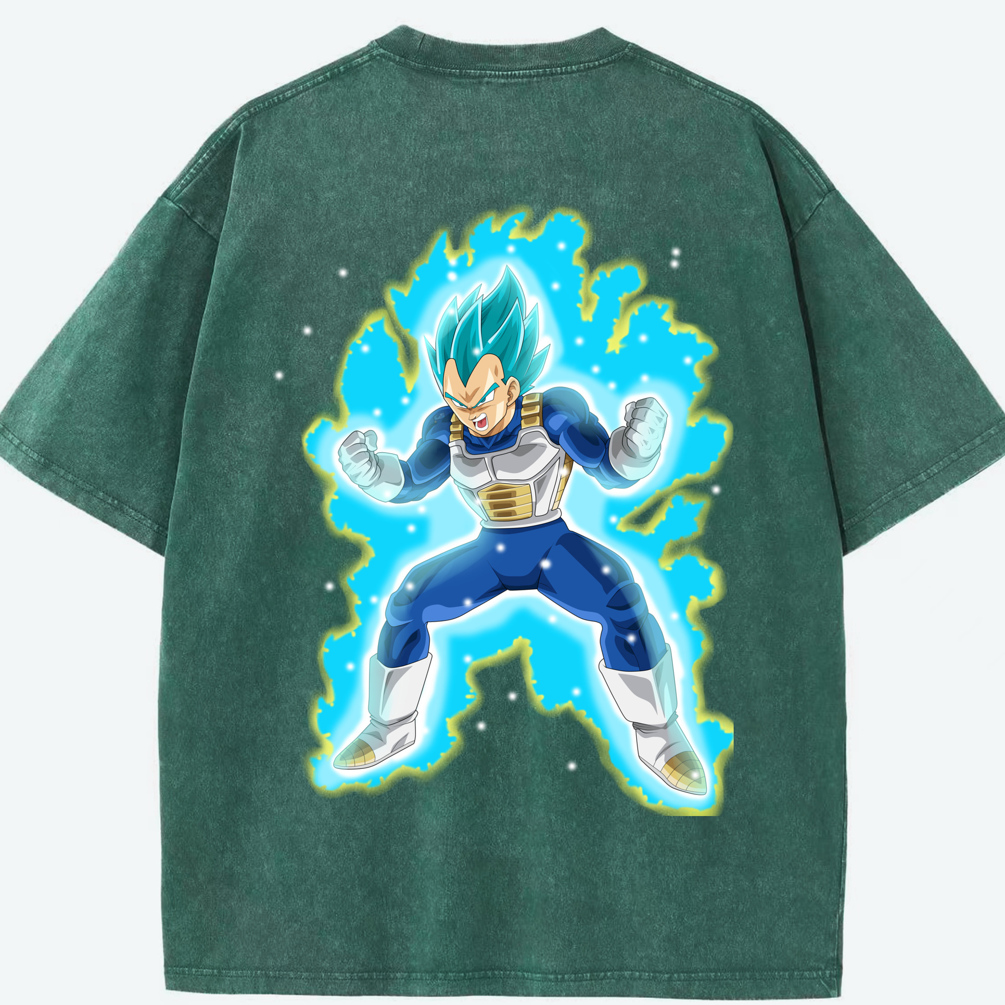 （画像用） ドラゴンボール ベジータ四世（Bejīta Yonsei）DRAGON BALL Vegeta IV 綿100% ヴィンテージ風 半袖Tシャツ（背面プリント）
